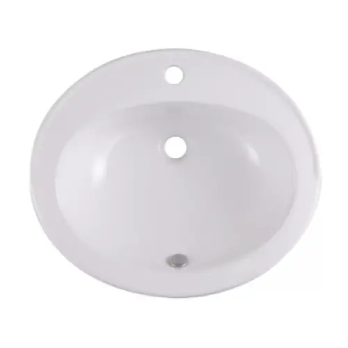 vasque à encastrer blanche ovale style ancien 