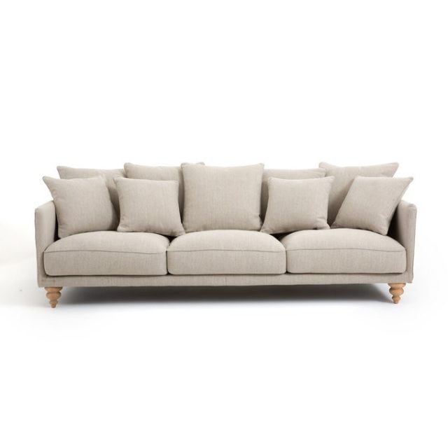 meuble deco minimaliste et chaleureux canapé beige greige écru 3 à 4 places