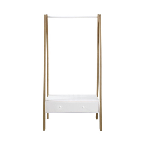 penderie portant vetement moderne minimaliste bois et blanc