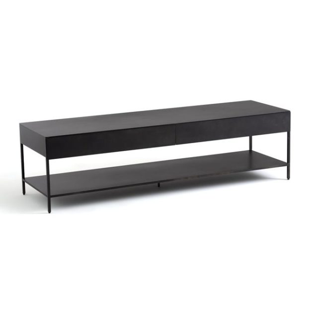 creer salon minimaliste facilement banc meuble tv noir épuré design