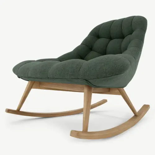 deco famille salon design moderne fauteuil à bascule vert vintage