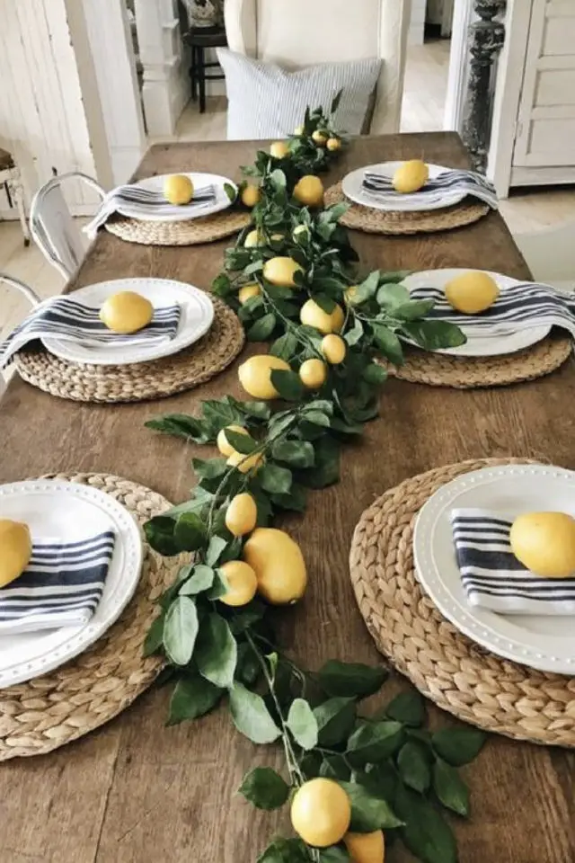 decoration de table agrume citron simplicité estivale
