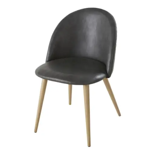 ou trouver chaise vintage salle a manger pas cher fauteuil de table cuir noir piètement bois