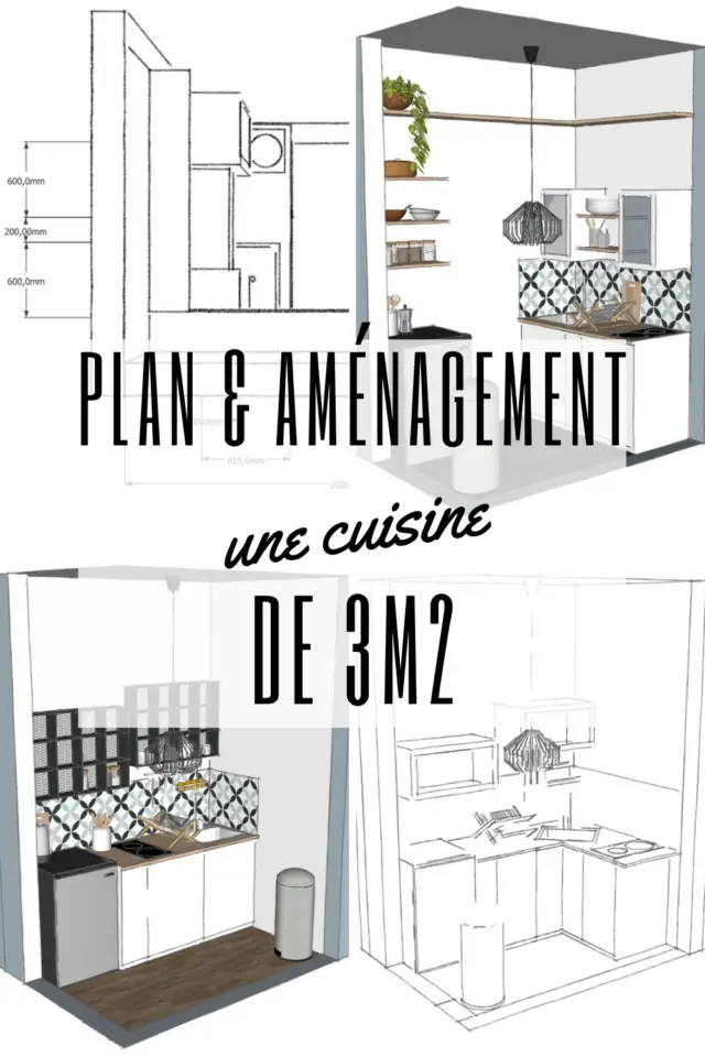 plan amenagement cuisine 3m2 agencement gain de place position des meubles et décoration