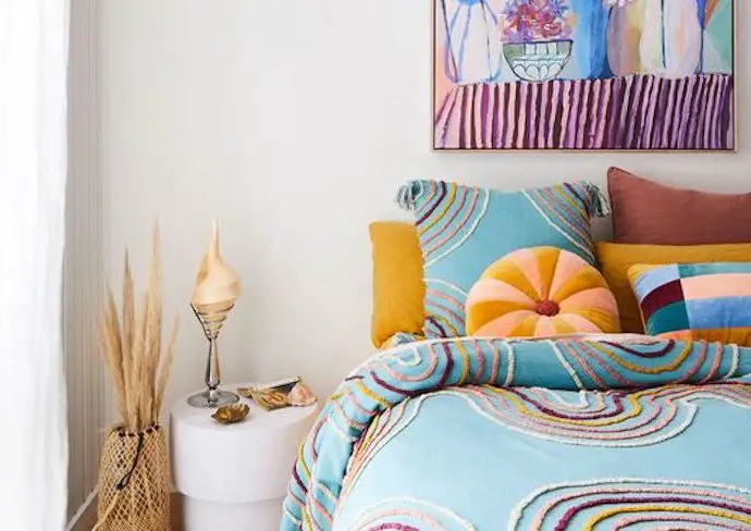 deco chambre linge de lit couleur motif blog inspiration decoration interieure