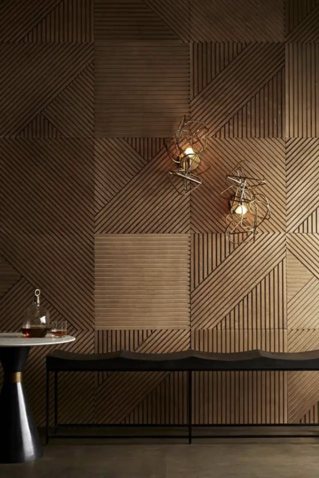 exemple bardage bois design revêtement mural élégant chaleureux tendance