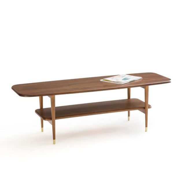 solution amenagement petit logement meuble Table basse vintage rectangulaire gain de place