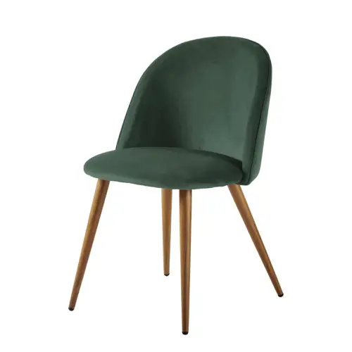 accessoire deco couleur petite salle a manger chaise verte en velours