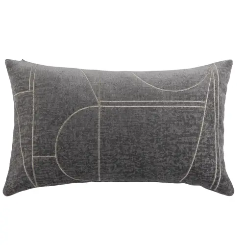 decoration slow living salon accessoire housse de coussin gris rectangulaire