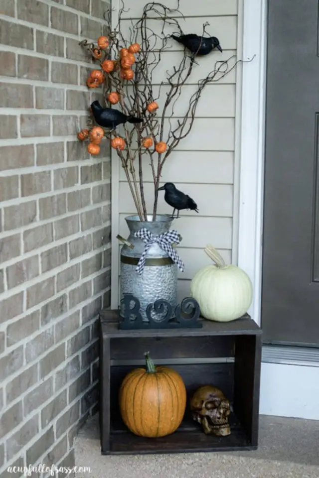 devanture maison decor halloween petit décor style américain naturel