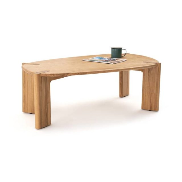 meuble slow deco salon table basse bois ovale moderne