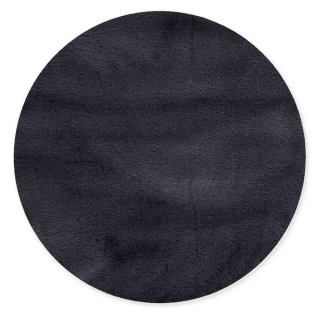 accessoire salle de bain masculine tapis rond noir simple