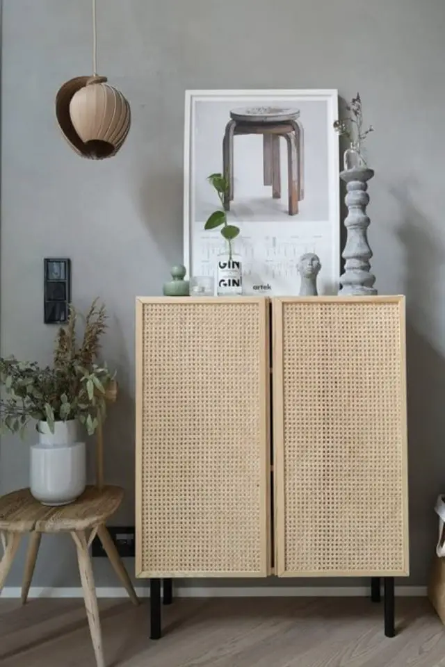 exemple ikea hack meuble bas moderne cannage Ivar