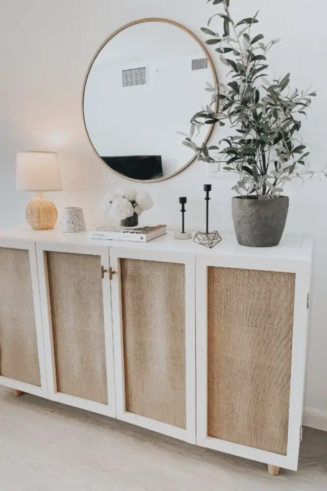 exemple ikea hack meuble bas blanc cannage buffet enfilade moderne