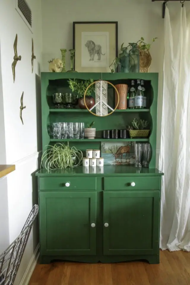 exemple peinture meuble vert vaisselier meuble vintage