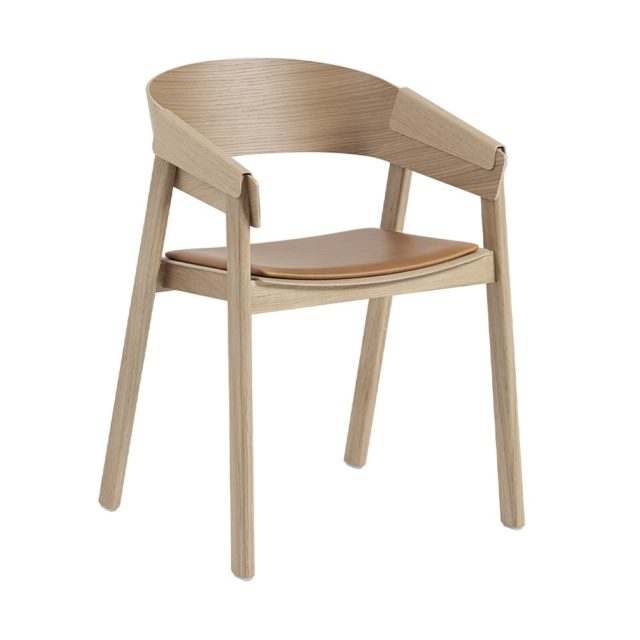 mobilier en cuir fauteuil de table bois design assise cognac