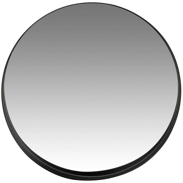 salle de bain masculine accessoire deco miroir rond noir