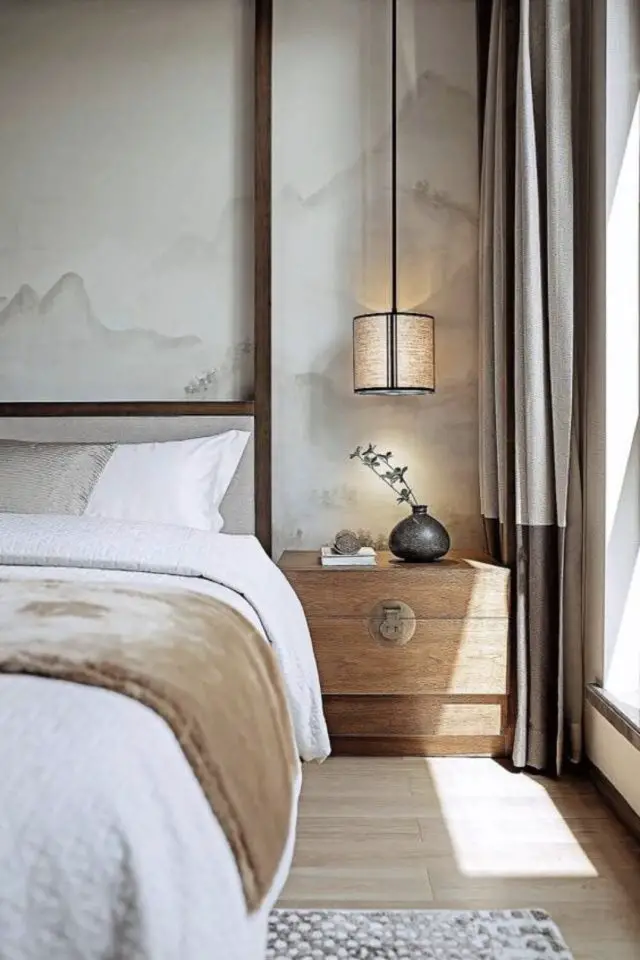 touche de bois interieur tendance chambre adulte tendance marbre élégant