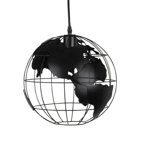 cadeaux déco dénichés Maisons du monde Suspension globe terrestre en métal noir ajouré