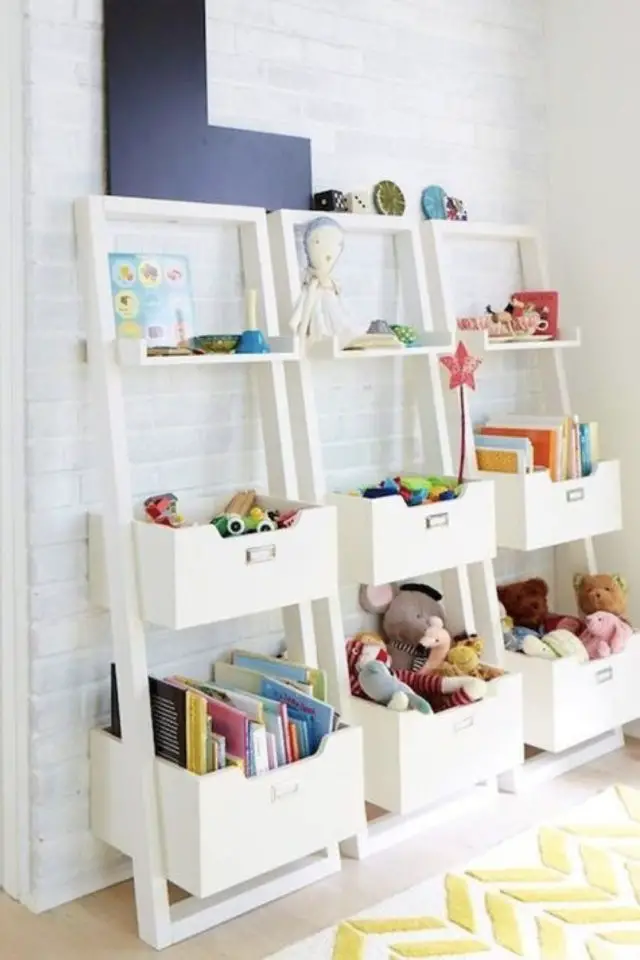 chambre enfant relooking exemple étagère de rangement bac à jouets
