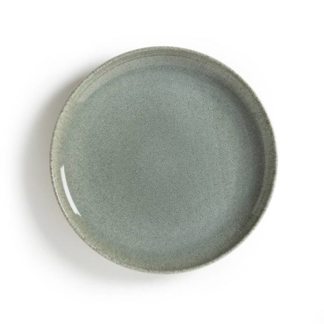 cuisine masculine accessoire deco design Lot 6 assiettes plates, Paloum gris vert
