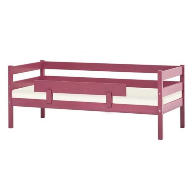 deco meuble chambre enfant colore Lit enfant Ida Marie + barrière de lit couleur rose