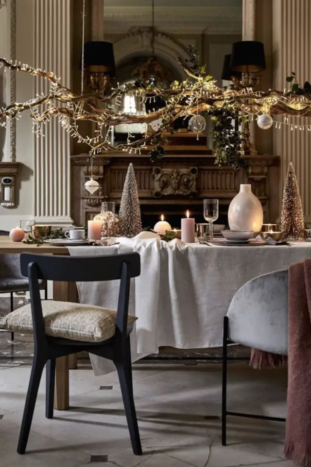 decoration noel centre table suspendu élégant traditionnel chaleureux