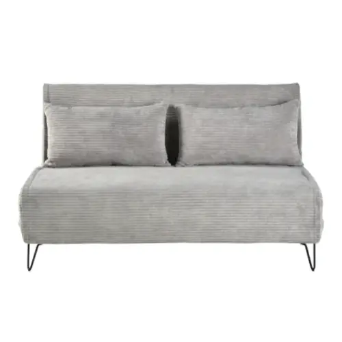 meuble et deco minimaliste Banquette convertible 2 places en velours gris clair