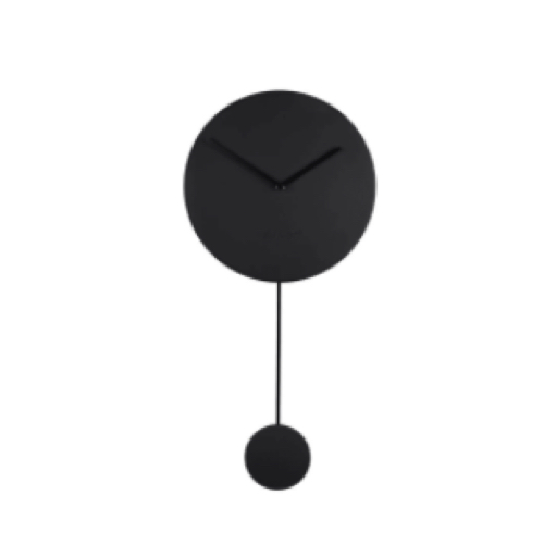 meuble et deco minimaliste Horloge pendule aluminium noir