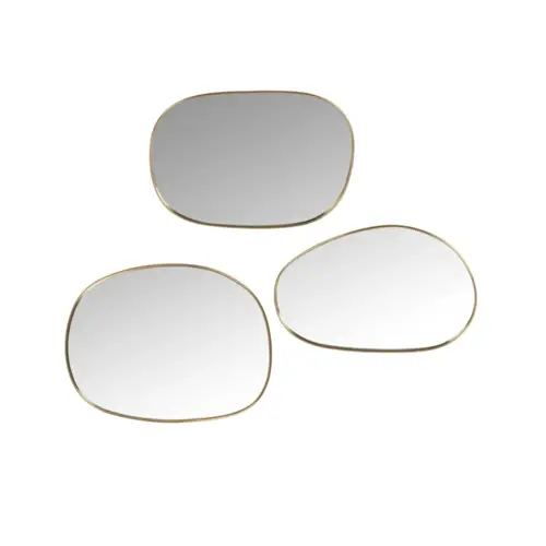 meuble et deco minimaliste Miroirs ovoïdes dorés (x3) 31x40