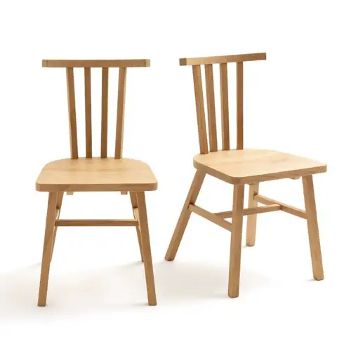 meuble et deco scandinave moderne Lot de 2 chaises à barreaux en chêne massif