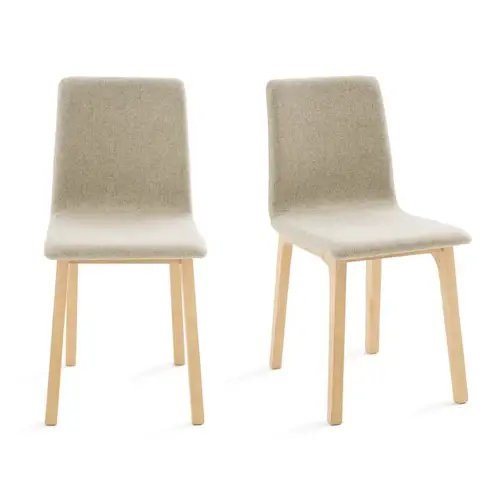 meuble et deco scandinave moderne Lot de 2 chaises beige moyen tissu et bois