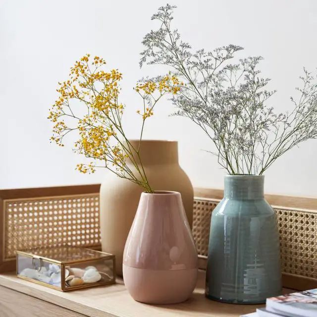 Bon plan cadeau noel deco Vase en céramique H19 cm couleur nude terracotta