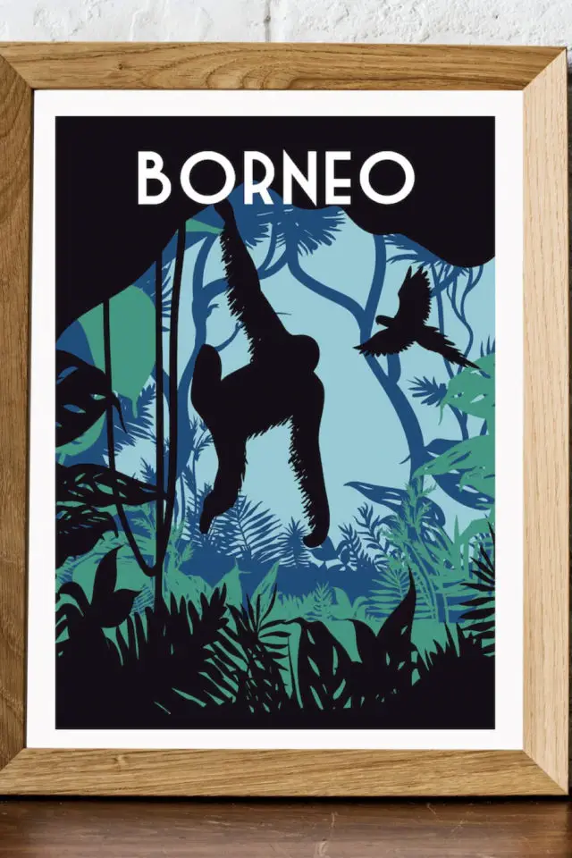 Ou trouver affiche voyage Malaisie affiche jungle oran outang Bornéo