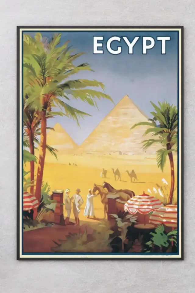 Ou trouver affiche voyage Egypte pyramides bivouac palmiers