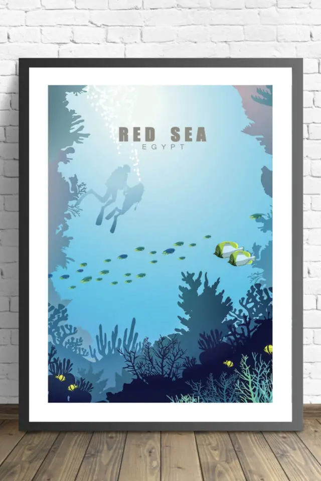 Ou trouver affiche voyage Egypte mer Rouge plongée poissons eau limpide 