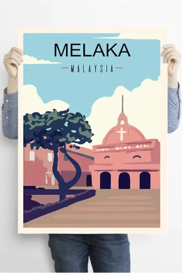 Ou trouver affiche voyage Malaisie affiche vintage Malaisie Melaka