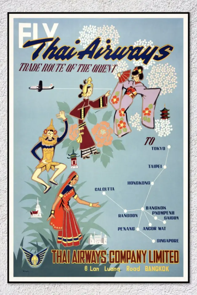 Ou trouver affiche voyage Thailande affiche thai airways