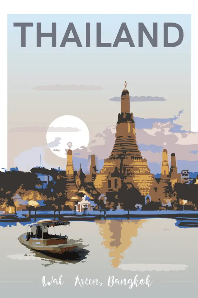 Ou trouver affiche voyage Thailande Affiche Thaïlande paysage urbain