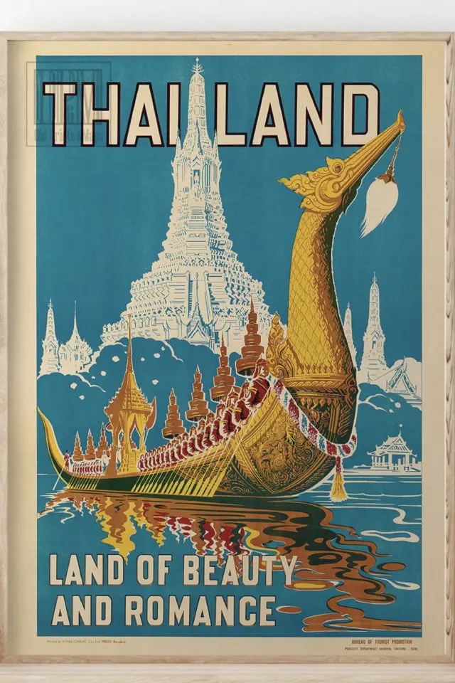Ou trouver affiche voyage Thailande affiche Thaïlande land of beauty and romance
