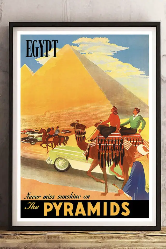 Ou trouver poster vintage voyage Egypte pyramides vintage