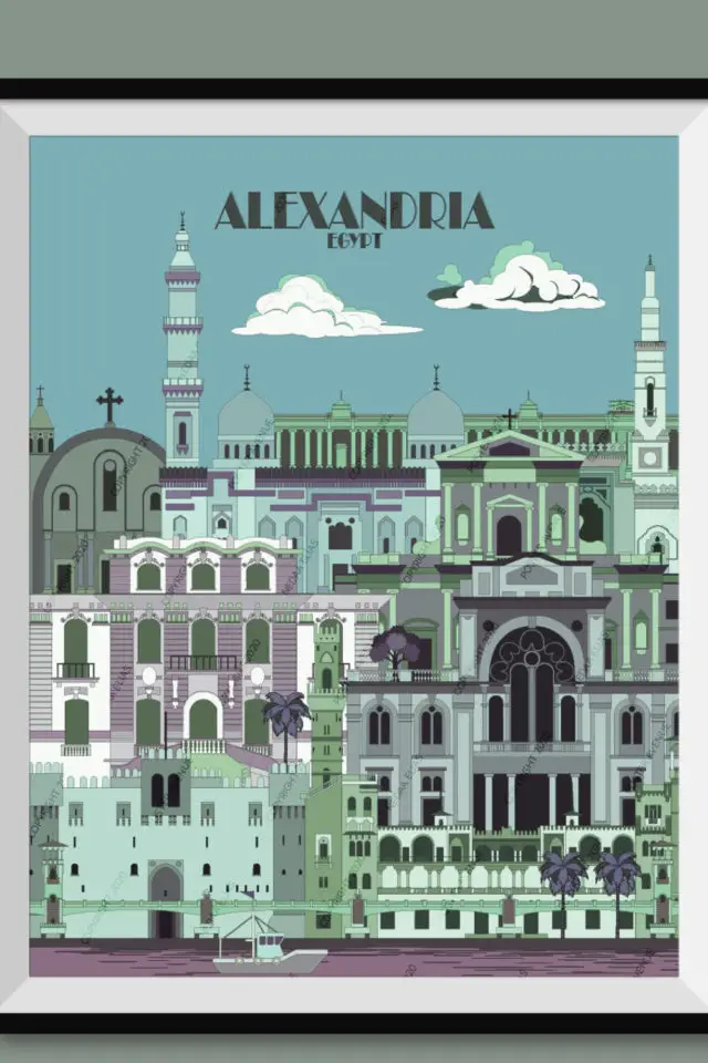 Ou trouver poster vintage voyage Egypte Alexandrie vintage 