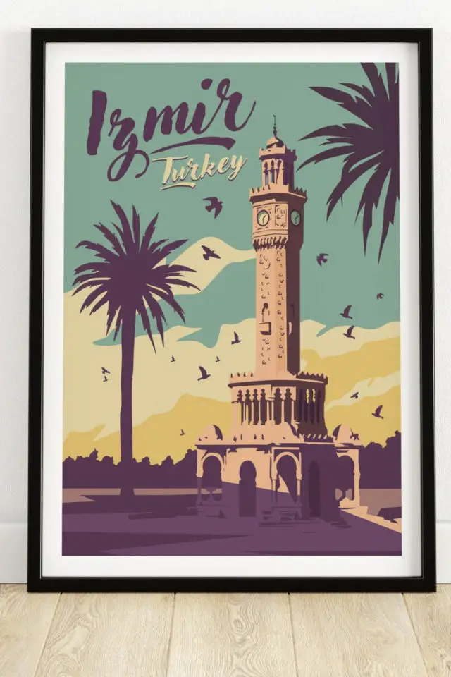 Ou trouver poster vintage voyage Turquie izmir monument 