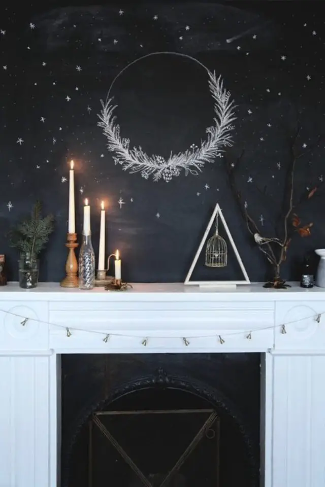 celebration yule solstice hiver decoration cheminée décor bougie symbole
