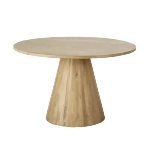 deco meuble style nature moderne Table à manger ronde en manguier massif blanchi 5/6 personnes D120