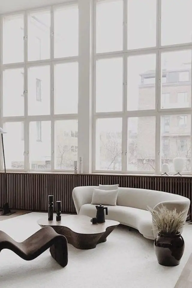 decoration tendance incurve rond canapé moderne beige écru arrondi minimalisme