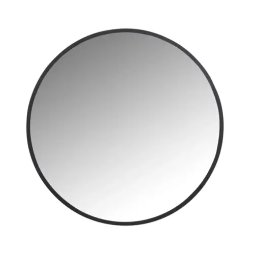 element decoratif style masculin Miroir rond en métal noir D60