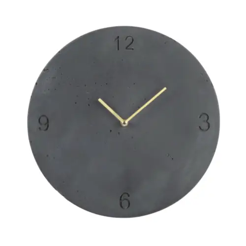 element decoratif style masculin Horloge en ciment gravé gris anthracite D30
