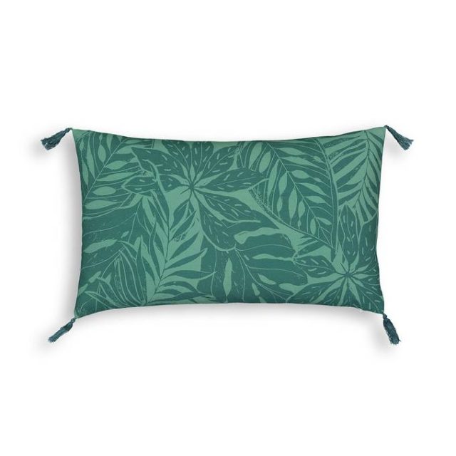 idee cadeau noel decoration la redoute Housse de coussin coton lavé motif plante verte ficus