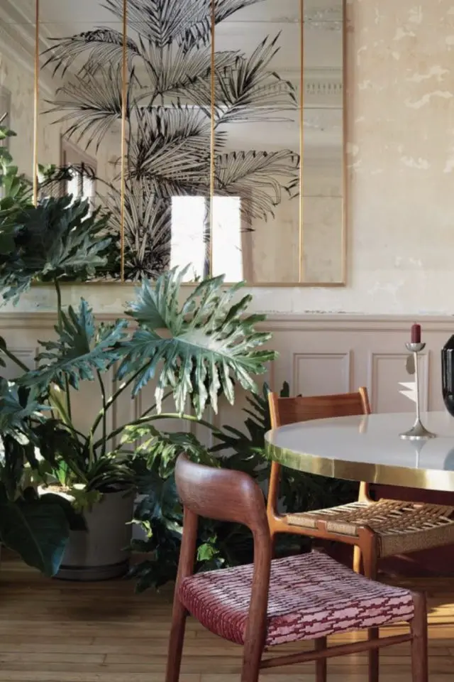 interieur tendance decoration plante salle à manger ambiance vintage élégante
